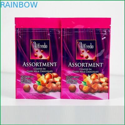 Túi đứng dây kéo tùy chỉnh với logo cho túi đóng gói sô cô la / sô cô la