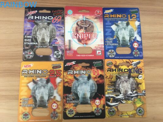 Bán giảm giá Rhino Nam Thuốc tăng cường Thẻ đóng gói và Hộp hiển thị với hiệu ứng 3D