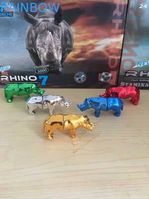 Go Rhino 3d card Rhino Shape Nam Thuốc tăng cường tình dục Viên đạn / Viên thuốc tình dục Bao bì viên nang