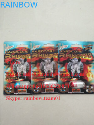 Đánh giá hàng đầu Rhino thuốc viên đóng gói 3d / Thẻ đóng gói thuốc tăng cường nam / Thẻ đóng gói vỉ 3d