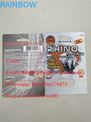 Đánh giá hàng đầu Rhino thuốc viên đóng gói 3d / Thẻ đóng gói thuốc tăng cường nam / Thẻ đóng gói vỉ 3d