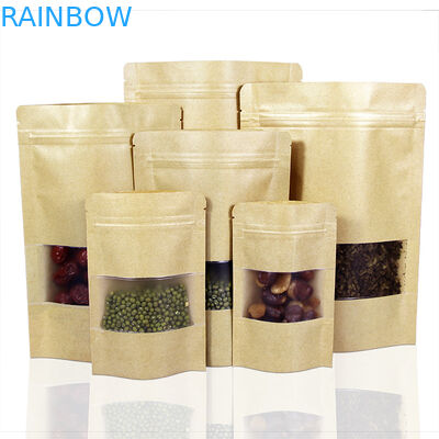 Gusset tự đứng 250 gram Túi giấy tùy chỉnh Supar Bao bì có cửa sổ