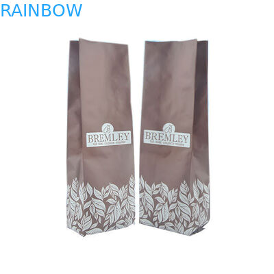 Thực phẩm đáy phẳng Lớp thân thiện với môi trường đứng lên Túi đựng cà phê Van khử khí