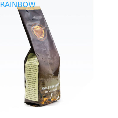 Tùy chỉnh 250g 500g 1kg khối vuông đóng gói hạt cà phê ziplock đáy phẳng