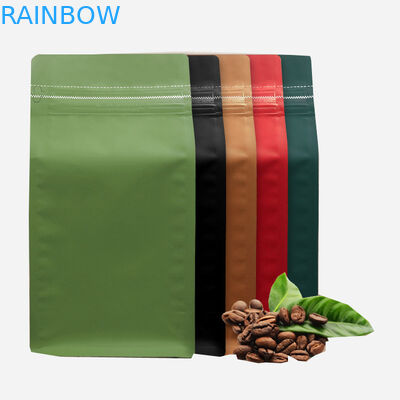 Thực phẩm Lớp 500g có thể tái sử dụng Nhôm Lá Gusset Túi cà phê có van một chiều