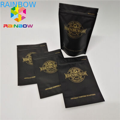 Khóa kéo nhựa dưới đáy túi 500g đứng lên có thể đóng nắp túi cà phê ziplock