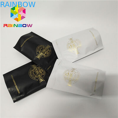 Khóa kéo nhựa dưới đáy túi 500g đứng lên có thể đóng nắp túi cà phê ziplock