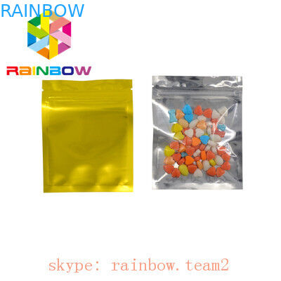 Mặt phẳng hình ba chiều kín túi mylar Lá Túi Bao bì có mặt trước rõ ràng để hiển thị