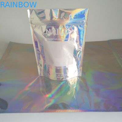 3 mặt túi kín Hologram Mylar Ziplock cho các sản phẩm tẩy tế bào chết toàn thân