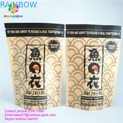 Túi giấy kraft tùy chỉnh in túi khóa kéo cho 105g trứng muối cho người sành ăn