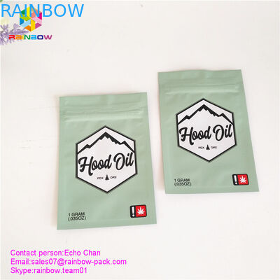 1 gram dầu CBD / Dầu mui xe Túi nhựa Bao bì 3 túi niêm phong ziplock mylar