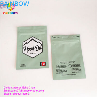 1 gram dầu CBD / Dầu mui xe Túi nhựa Bao bì 3 túi niêm phong ziplock mylar
