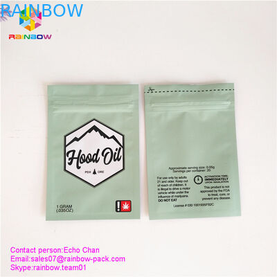 1 gram dầu CBD / Dầu mui xe Túi nhựa Bao bì 3 túi niêm phong ziplock mylar