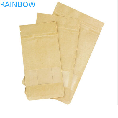 Rõ ràng Mặt trước Túi giấy tùy chỉnh Zip Khóa Ba mặt Bao bì Túi đựng kẹo