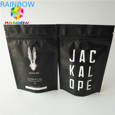 Tùy chỉnh Gram Stand Up Rang Coffee Pack Mylar Túi Mờ đã hoàn thành với lá nhôm Thực phẩm Lớp cà phê bột đậu