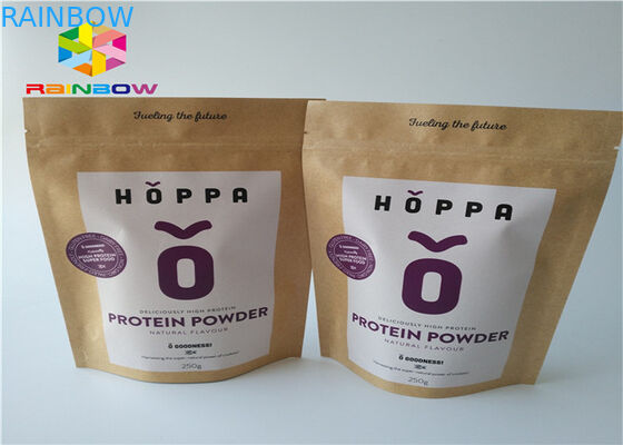 Tùy chỉnh in giấy kraft ziplock đứng lên túi thịt bò giật đồ ăn nhẹ bao bì nhựa với cửa sổ rõ ràng