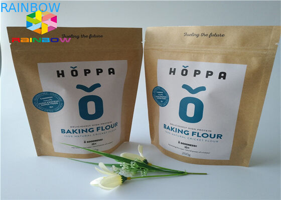 Tùy chỉnh in giấy kraft ziplock đứng lên túi thịt bò giật đồ ăn nhẹ bao bì nhựa với cửa sổ rõ ràng