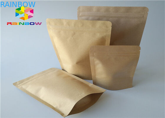 Tùy chỉnh in giấy kraft ziplock đứng lên túi thịt bò giật đồ ăn nhẹ bao bì nhựa với cửa sổ rõ ràng