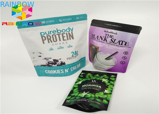 Bao bì bột Whey Protein / Lá nhôm nguyên chất Whey Protein Powder Bao bì Pags / Đứng lên Túi Ziplock