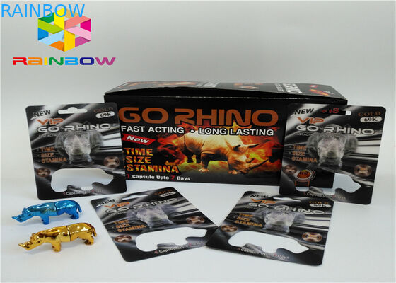 Hiệu ứng 3D Crazy Rhino 69 Rhino 7 Capsule Sex Pills Thẻ hộp thuốc tăng cường nam và hộp / thẻ 3d vỉ