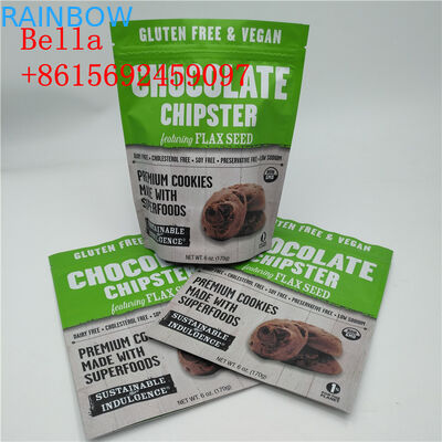 Tùy chỉnh màu sắc Lá nhôm Túi Zipper Top Xử lý cho Bao bì Cookie