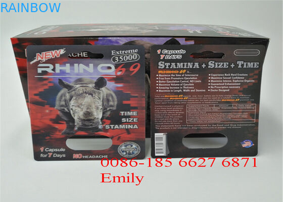Thuận tiện Rhino Pills Gói vỉ đóng gói với hiệu ứng bề mặt nổi