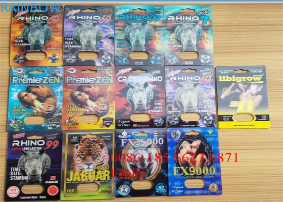Thuận tiện Rhino Pills Gói vỉ đóng gói với hiệu ứng bề mặt nổi