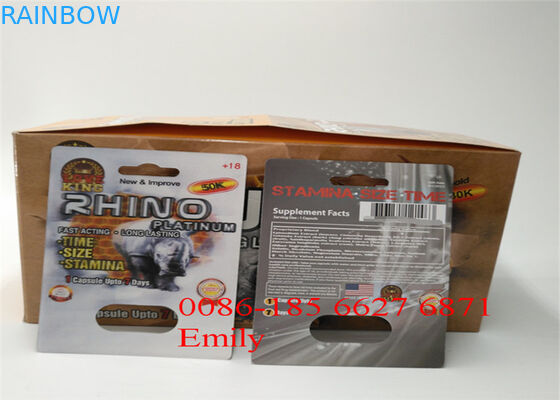 Thuận tiện Rhino Pills Gói vỉ đóng gói với hiệu ứng bề mặt nổi