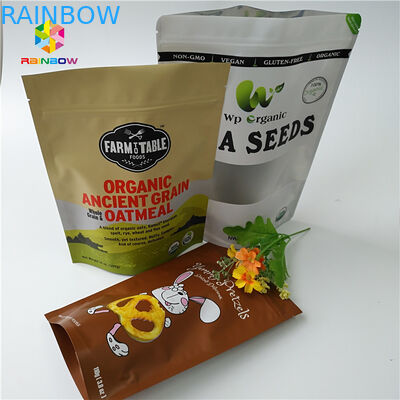 Bột thực phẩm Lớp Protein khô Nut Đứng lên Zipper Túi Bao bì trong suốt