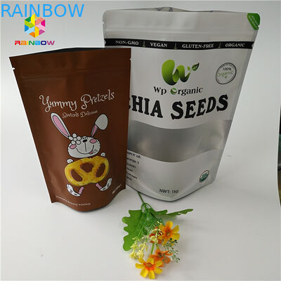 Bột thực phẩm Lớp Protein khô Nut Đứng lên Zipper Túi Bao bì trong suốt