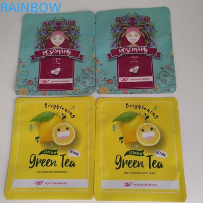 Matt Plastic Face Mask Packaging Holographic Tear Notch Với Laser Line Zipper