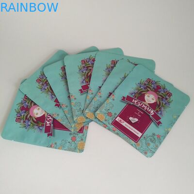 Matt Plastic Face Mask Packaging Holographic Tear Notch Với Laser Line Zipper