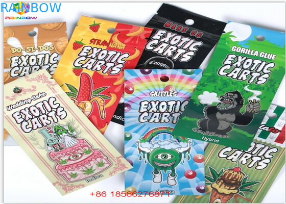 Thảo dược hương thảo mộc Bao bì hologram Lá Vape Cartridge Mini Mylar Ziplock Túi