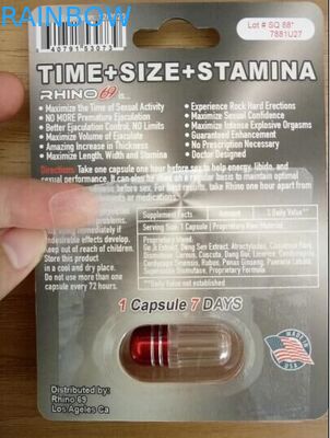 Rhino 69/7 Capsule Sex Pills Card Blister Bao bì Mờ / Bề mặt bóng