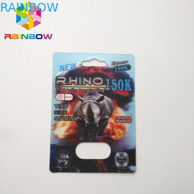 Rhino 69/7 Capsule Sex Pills Card Blister Bao bì Mờ / Bề mặt bóng