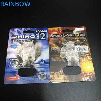 Không đau đầu Gói vỉ Bao bì Viên nang tình dục Viên nang Rhino 69 Gói Thẻ Hộp