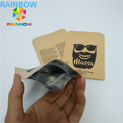 Pill Pill Túi Bao bì Mẫu tùy chỉnh Giấy kraft Ba túi kín