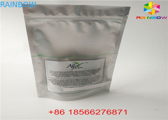 Glossy Silver Stand Up Túi nhôm Lá Bao bì Túi Vật liệu nhựa trong