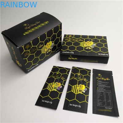 Logo Túi Hologram tùy chỉnh Malaysia Vip Royal Honey Sachet Royal King Hộp giấy mật ong