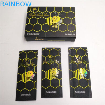 Logo Túi Hologram tùy chỉnh Malaysia Vip Royal Honey Sachet Royal King Hộp giấy mật ong