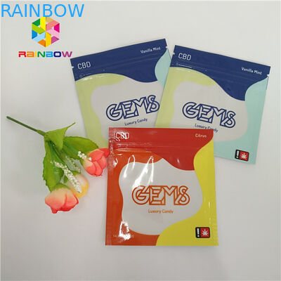 Zipper Zipper Resealable Túi nhựa Bao bì Cbd Gummy Candy Túi Bề mặt bóng