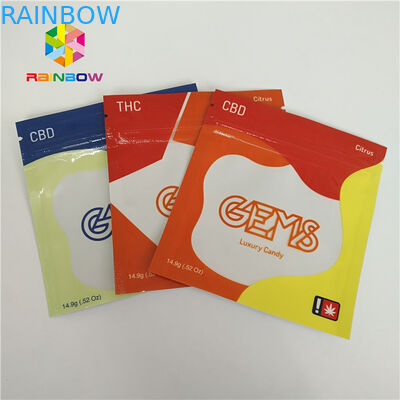 Zipper Zipper Resealable Túi nhựa Bao bì Cbd Gummy Candy Túi Bề mặt bóng