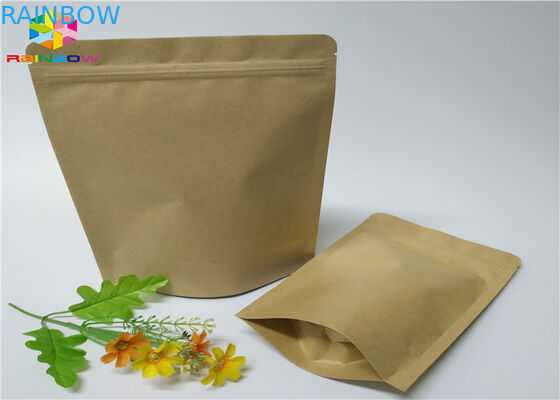 Túi giấy kraft tùy chỉnh Nut Craft Sugar Snack Food Window Bao bì Ziplock