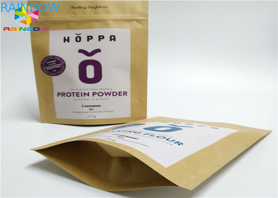 Túi giấy kraft tùy chỉnh Nut Craft Sugar Snack Food Window Bao bì Ziplock