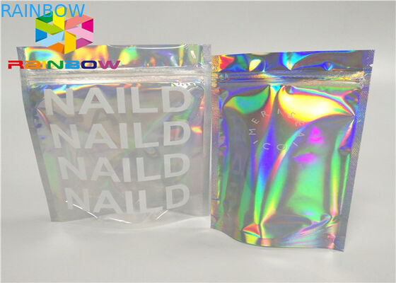in ấn dây kéo nhựa mylar lá ziplock bao bì hologram laser hologram đứng lên túi zip túi cho quà tặng / chai