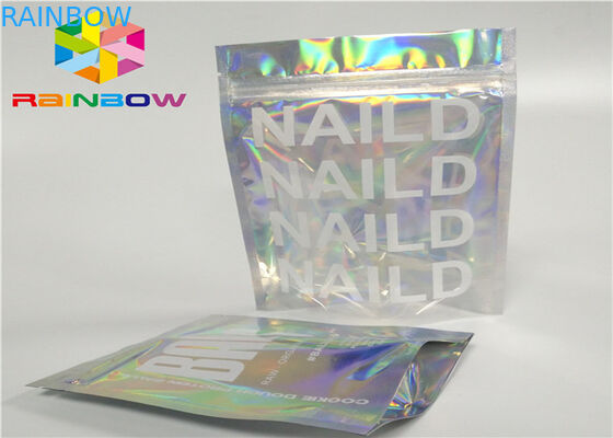in ấn dây kéo nhựa mylar lá ziplock bao bì hologram laser hologram đứng lên túi zip túi cho quà tặng / chai