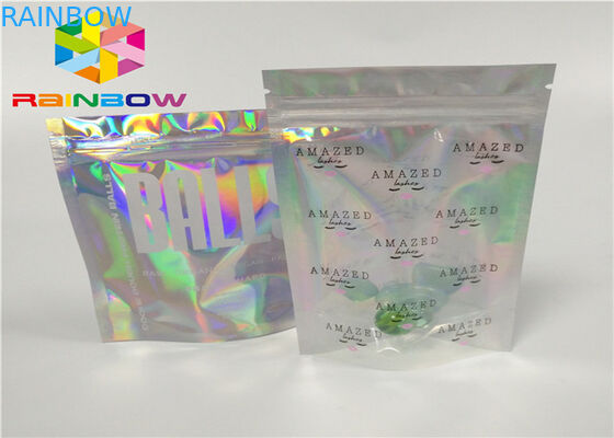 in ấn dây kéo nhựa mylar lá ziplock bao bì hologram laser hologram đứng lên túi zip túi cho quà tặng / chai