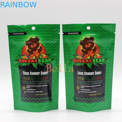 Clear Window Stand Up Zipper Túi In tùy chỉnh cho trà thảo mộc CBD Powerfood