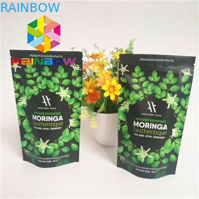 Đứng lên Túi nhựa Ziplock Bao bì Nhôm Lá lót Bột Matcha