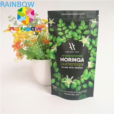 Đứng lên Túi nhựa Ziplock Bao bì Nhôm Lá lót Bột Matcha